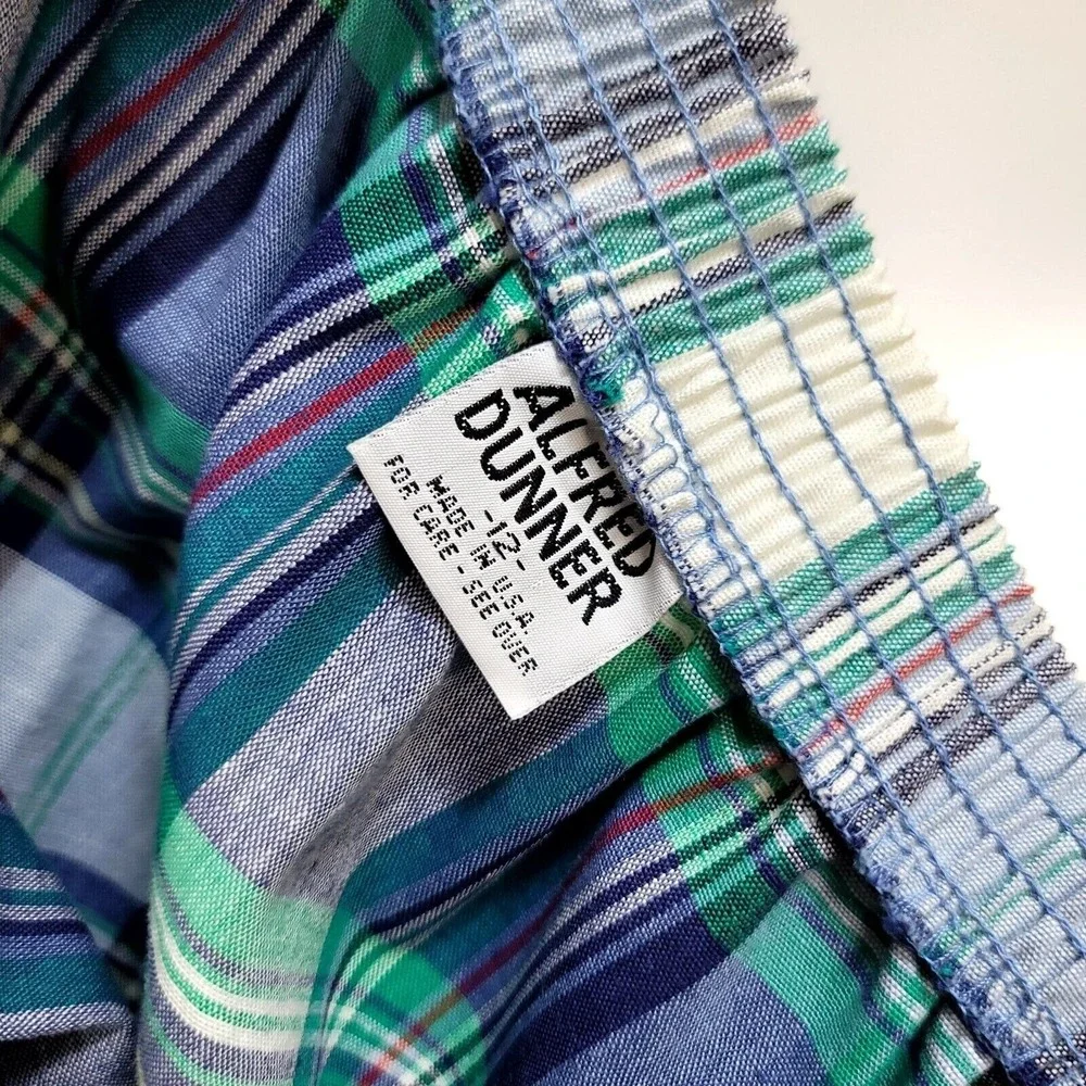 Alfred Dunner Plaid Button Front Midi Skirt Blue Green Cotton Blend Size‎ 12 VTG - Picture 7 of 8